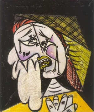 パブロ・ピカソ Painting - スカーフをかぶって泣く女 5 1937 キュビズム パブロ・ピカソ